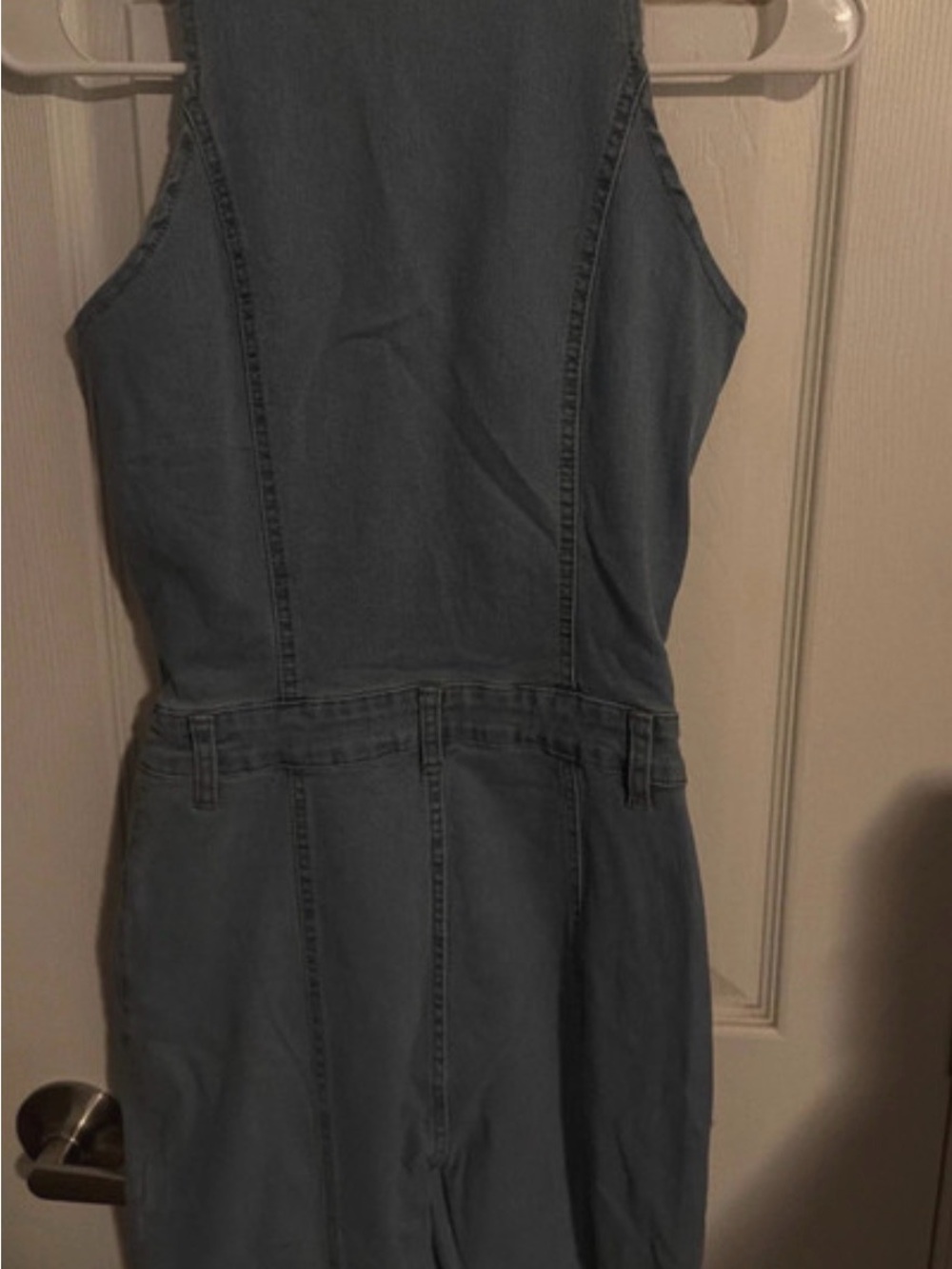 SHEIN Backless Denim Jumpsuit - Slate